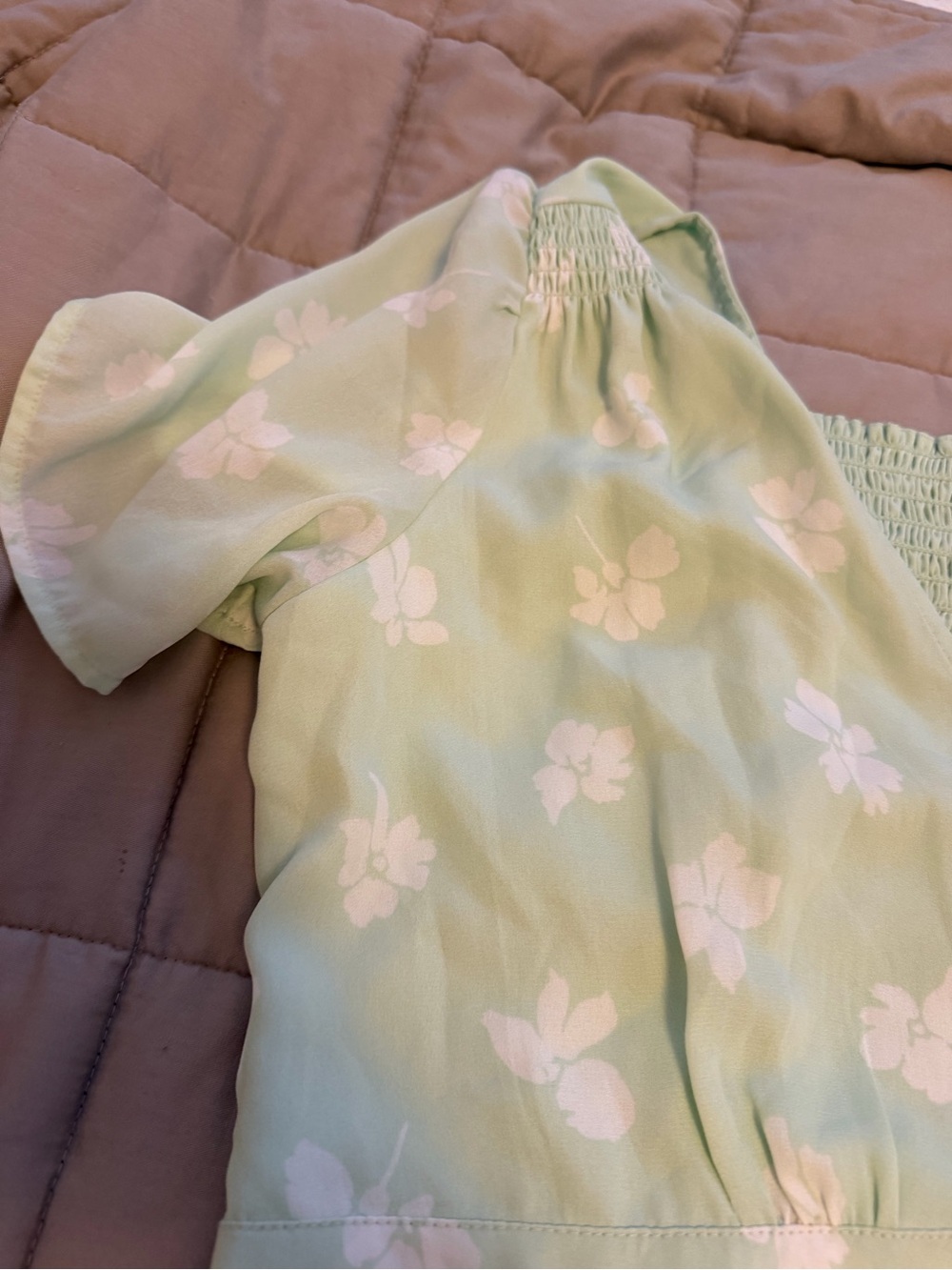 Abercrombie & Fitch Mint Green Floral V‑Neck Dress - Picture 4 of 5